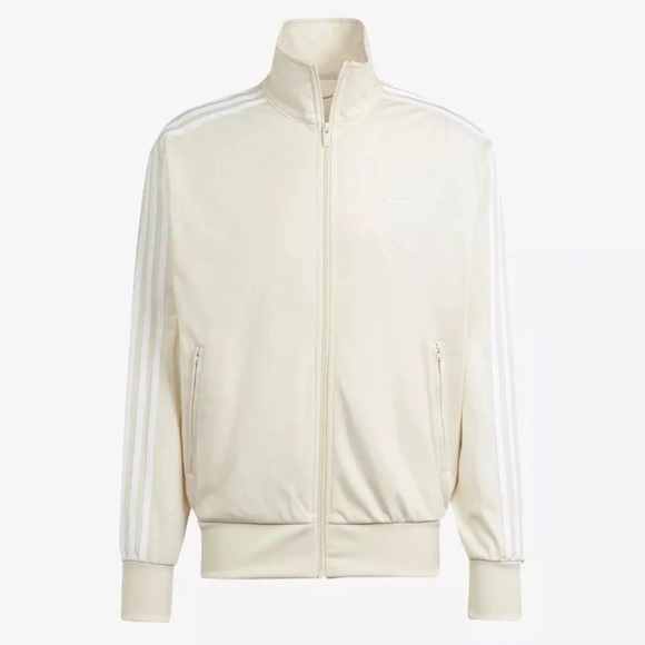 NEW MENS ADIDAS ORIGINALS FIREBIRD TRACK JACKET ~SIZE L #IR9892 BEIGE/WHITE